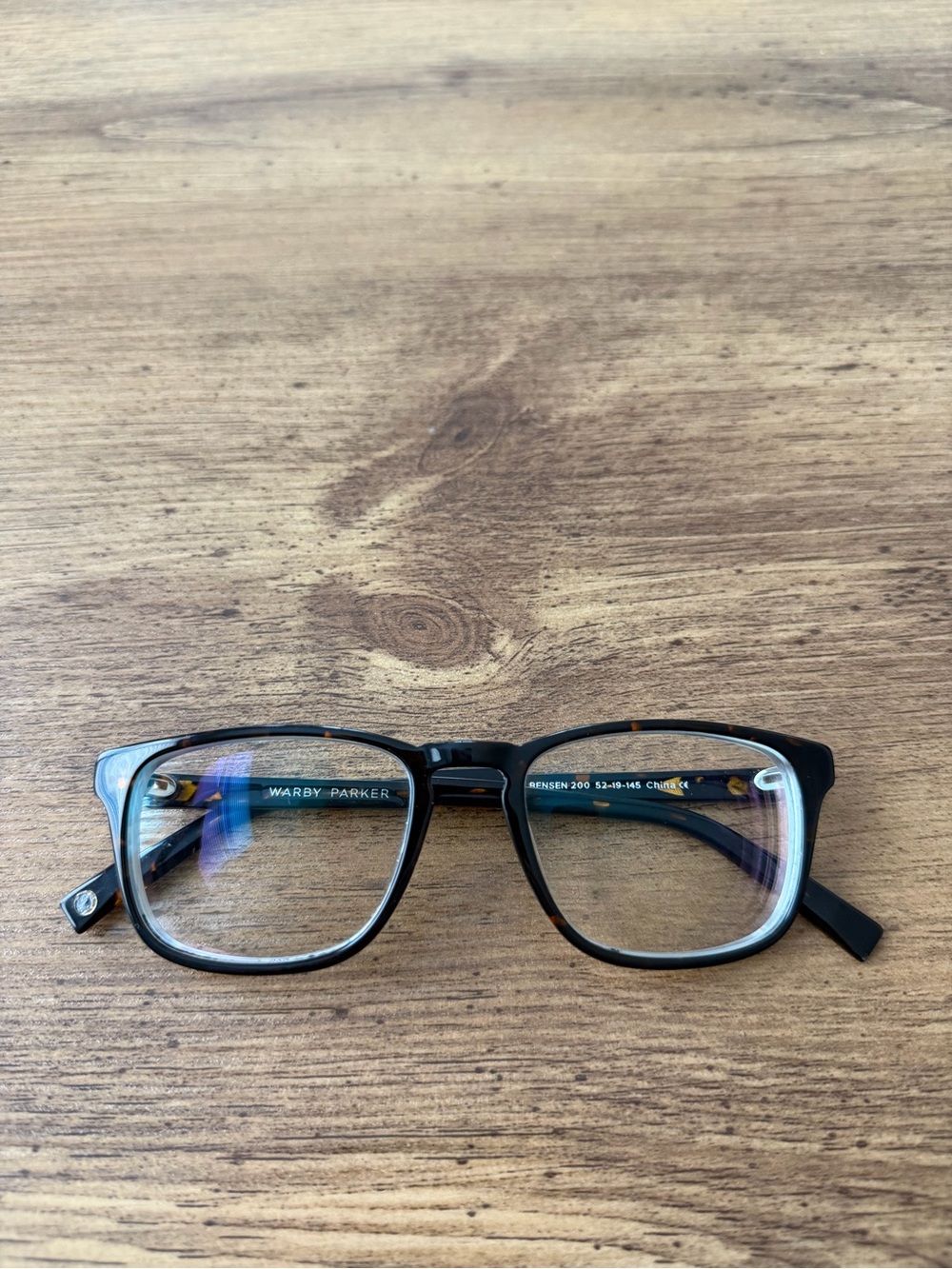 Warby Parker Bensen W 200 Eyeglasses Brown Tortoise FRAMES ONLY 52-19-145